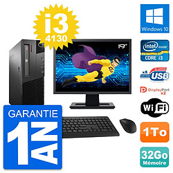 PC Lenovo M93p SFF Ecran 19" Intel i3-4130 RAM 32Go Disque 1To Windows 10 Wifi · Occasion 