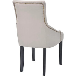 Acheter vidaXL Chaises à manger lot de 2 gris crème tissu