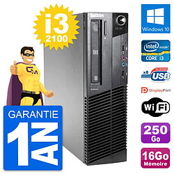 PC Lenovo ThinkCentre M81 SFF Core i3-2100 RAM 16Go Disque 250Go Windows 10 Wifi · Occasion 