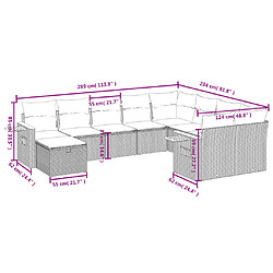 Avis vidaXL Salon de jardin 10 pcs avec coussins noir résine tressée