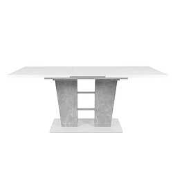 But Table extensible L.140 à 180 cm LEXIE blanc et imitation béton pas cher