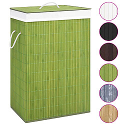 vidaXL Panier à linge avec 2 sections bambou vert 72 L