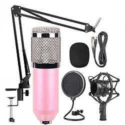 Wewoo Microphone à condensateur Mic Kit avec bras de ciseaux à suspension réglable Mic, support d'amortisseur & filtre anti-pop double couche, pour enregistrement en studio, diffusion en direct, live show, KTV, etc. rose 