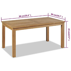 vidaXL Table basse Teck 90x50x45 cm pas cher