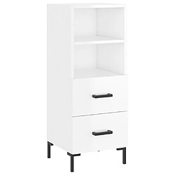 Acheter vidaXL Buffet haut Blanc brillant 34,5x34x180 cm Bois d'ingénierie