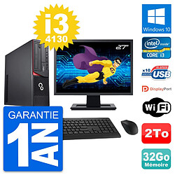 PC Fujitsu E920 DT Ecran 27" Intel i3-4130 RAM 32Go Disque 2To Windows 10 Wifi · Occasion 