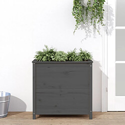 Maison Chic Jardinière,Bac à fleurs - pot de fleur gris 82,5x40x78 cm bois massif de pin -GKD68315