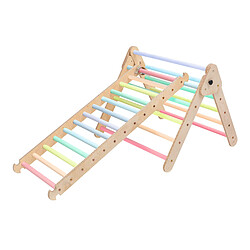 KateHaa Triangle d'escalade en bois avec échelle aux couleurs pastel | Structure / Cadre d'escalade d'intérieur pour enfants | Jouets Montessori