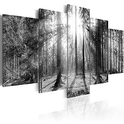 Decoshop26 Tableau toile de décoration murale impression premium en 5 parties sur châssis en bois motif Forêt de souvenirs 100x50cm 11_0017936