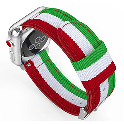 Shot Bracelet Nylon 42/44mm pour IWATCH Serie 3 APPLE Confortable Sport Tissu (VERT/BLANC/ROUGE)