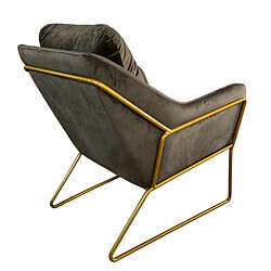 Avis Mathi Design GOLDEN - Fauteuil velours gris et métal doré