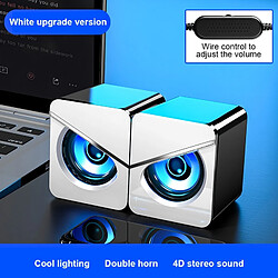 Universal USB câblé de haut-parleurs de l'ordinateur Bass STEREO Subwoofer coloré LED Light Light Light TV Personnalité Personnalité Musique Player | Subwoofer ((noir)