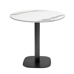 Restootab Table Ø70cm - modèle Round marbre blanc