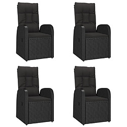 Acheter Maison Chic Mobilier à dîner 5 pcs de jardin avec coussins - Ensemble table et chaises d'extérieur - Salon/Mobilier de jardin classique Noir Résine tressée -MN97476