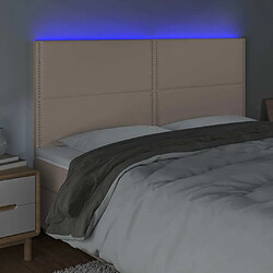 Avis Maison Chic Tête de lit moderne à LED lumineuse pour chambre - Décoration de lit Cappuccino 180x5x118/128 cm Similicuir -MN41258