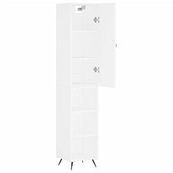 Avis vidaXL Buffet haut Blanc 34,5x34x180 cm Bois d'ingénierie