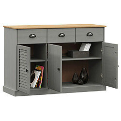 Avis Maison Chic Buffet commode,console avec tiroirs pour rangement VIGO 113x40x75 cm gris bois massif de pin -MN22422