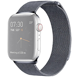 Wewoo Bracelet milanais en acier inoxydable avec boucle magnétique pour Apple Watch séries 5 et 4 40 mm / 3 et 2 et 1 38 mm gris foncé 