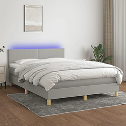 Sommier à lattes,Cadre à lattes de lit et matelas et LED pour Adulte Gris clair 140x200 cm -MN78711