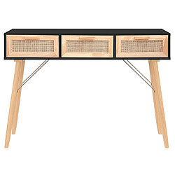 Avis Maison Chic Table console | Meuble d'entrée | Table d'appoint Noir 105x30x75 cm Bois massif pin /rotin naturel -GKD75512