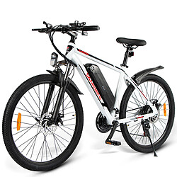 Acheter Vélo Électrique SAMEBIKE SY26 FT - Moteur 350W Batterie 36V10AH Autonomie 35KM Freins à Disque Mécaniques - Blanc