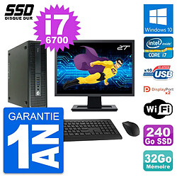 PC HP 600 G2 SFF Ecran 27" Intel Core i7-6700 RAM 32Go SSD 240Go Windows 10 Wifi · Occasion 