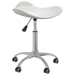 vidaXL Chaise pivotante de salle à manger Blanc Similicuir 