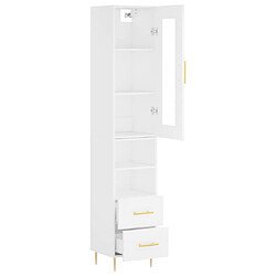 Avis vidaXL Buffet haut Blanc 34,5x34x180 cm Bois d'ingénierie