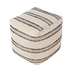 Mes Pouf carré 40x40x40 cm en tissu ivoire