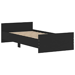 Avis Maison Chic Lit adulte - Lit simple Cadre de lit,Structure du lit Contemporain noir 100x200 cm bois d'ingénierie -MN55744