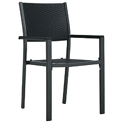 Maison Chic Lot de 4 Chaises de jardin,Fauteuil d'extérieur Noir Plastique Aspect de rotin -MN39289