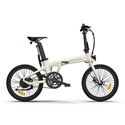 Vélo électrique pliant ADO Air 20 - Moteur 250W Batterie 36V9.6Ah Assisté Autonomie 100KM Freins à Disque Hydrauliques - Blanc Ivoire