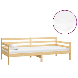 Maison Chic Lit de jour avec matelas, Lit de repos Lit d'invité pour Salon Chambre,Canapé-lit 90x200 cm Bois de pin massif -MN72471