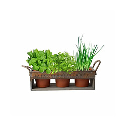 MGM Jardiniere en bois avec 3 pots en bamboo