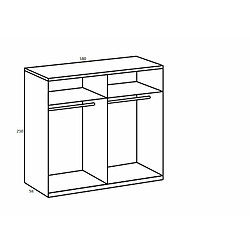 Avis Inside 75 Armoire corniche ENINA décor chêne Hickory 2 portes miroirs 2 portes motif tressage viennois