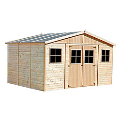 Garage Voiture en Bois Gardiun Vladimir - 13,24 m² Extérieur 320x418x188/246 cm