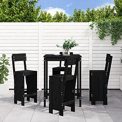 Maison Chic Table de bar et chaises d'extérieur 5 pcs,Ensemble de bar de jardin pour relax noir bois de pin massif -GKD168553