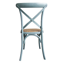 Chaises en Bois Bleu Patiné avec Dossier Croisé - Lot de 2 - Bolero