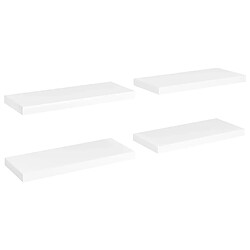 Maison Chic Lot de 4 Étagères murales,Étagère Rangement flottate blanc 60x23,5x3,8 cm MDF -MN41830