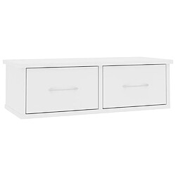 vidaXL Étagère murale et tiroirs Blanc 60x26x18,5 cm Bois d'ingénierie