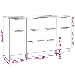 vidaXL Ensemble de buffets 3 pcs Chêne sonoma Bois d'ingénierie pas cher