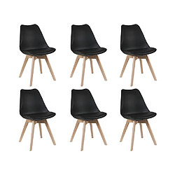 Avis Vente-Unique Lot de 6 chaises JODY - Polypropylène et Hêtre - Noir