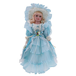 Poupée en porcelaine victorienne 40cm Poupée Victorienne en Porcelaine Fille Poupée avec Robe - Bleu Clair