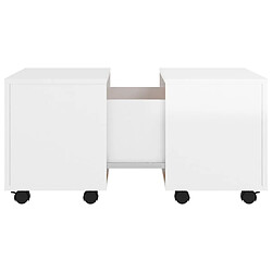 vidaXL Table basse Blanc brillant 60x60x38 cm Aggloméré pas cher