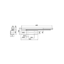 Vachette Corps seul pour fermeporte DC700 force 3 à 6 sans bras à glissière finition noir