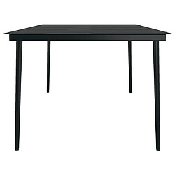 Avis vidaXL Table à dîner de jardin Noir 200x100x74 cm Acier et verre