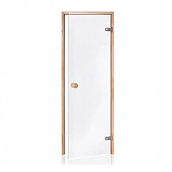 Desineo Porte de Sauna en verre sécurite 8 mm cadre en pin 90 x 190 transparente 