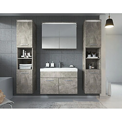 Auco Meuble de salle de bain Paso xl – Armoire de rangement Meuble lavabo evier Meuble lavabo Beton (gris) 80x40 cm