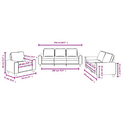 vidaXL Ensemble de canapés 3 pcs gris foncé tissu pas cher