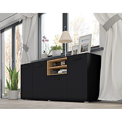 Avis Bestmobilier Leolio - buffet bas - noir et bois - 198 cm